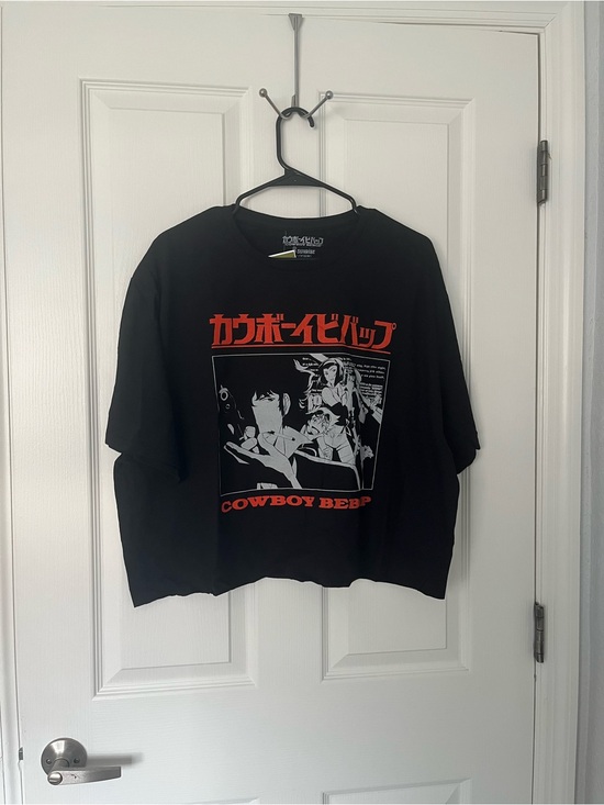 Tops - Cowboy Bebop Black Cropped Graphic Tee - Anime Print